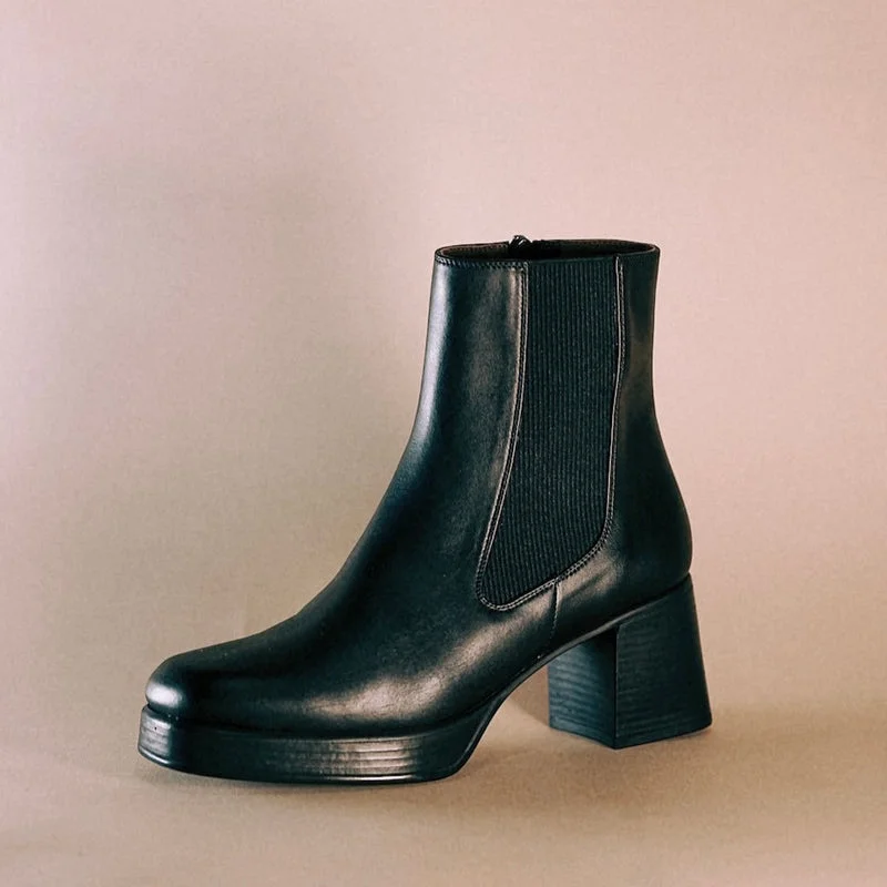 Plush Cushion Sneakers Brooklyn Platform Boot in Black from Bhava
