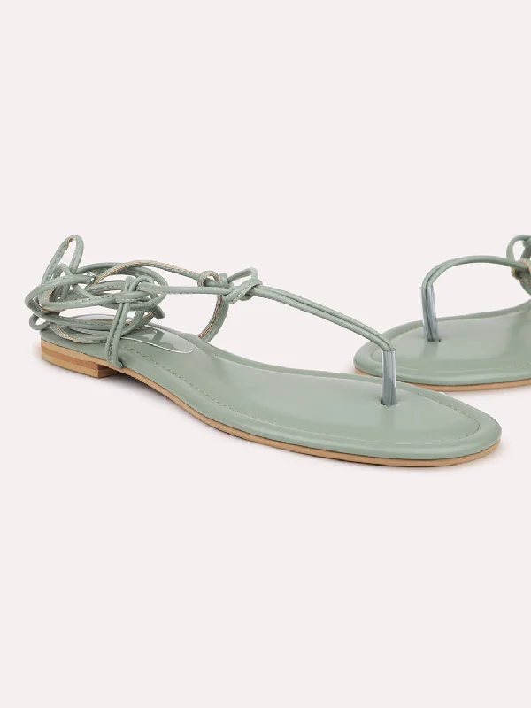 Breathable Stylish Sneakers Women Green Gladiators Flats
