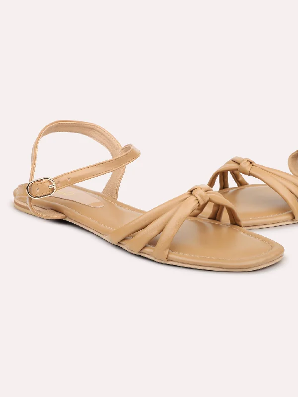 Breathable Street Sneakers Women Beige Open Toe Flats