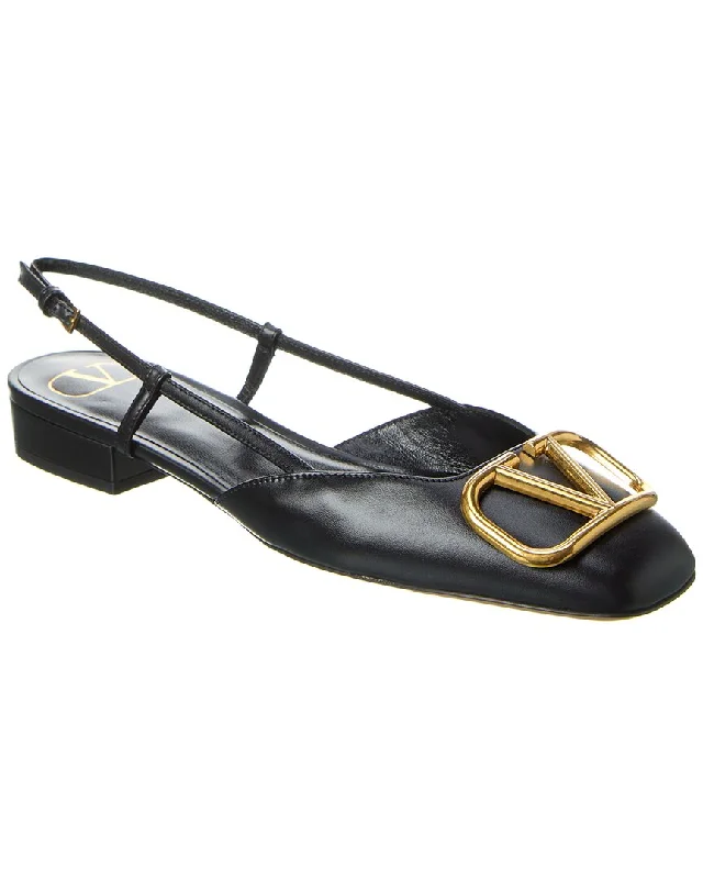 Fashionable Street Sneakers Valentino VLogo Leather Slingback Flat