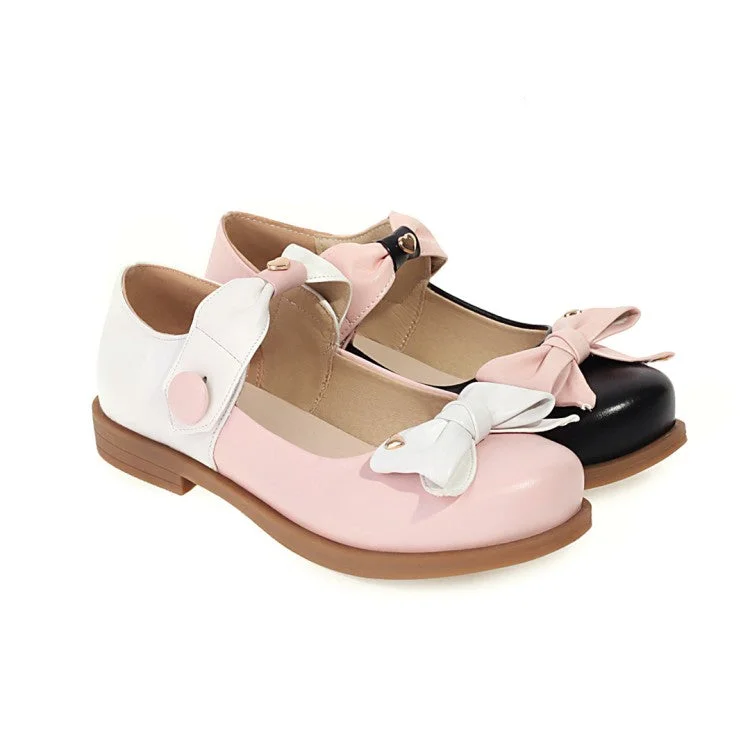 Breathable Loafers Women Double Bowtie Flats Mary Jane Shoes