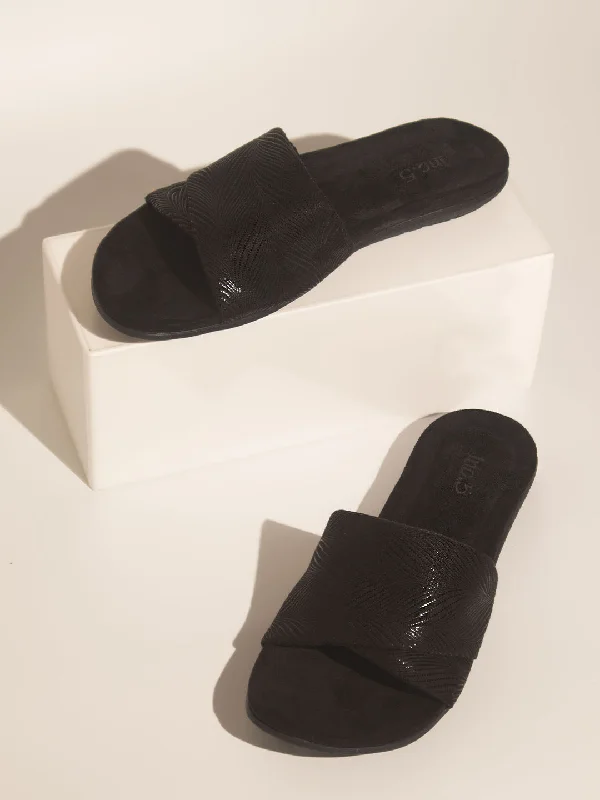 Sporty Breathable Sneakers Women Black Striped Open Toe Flats