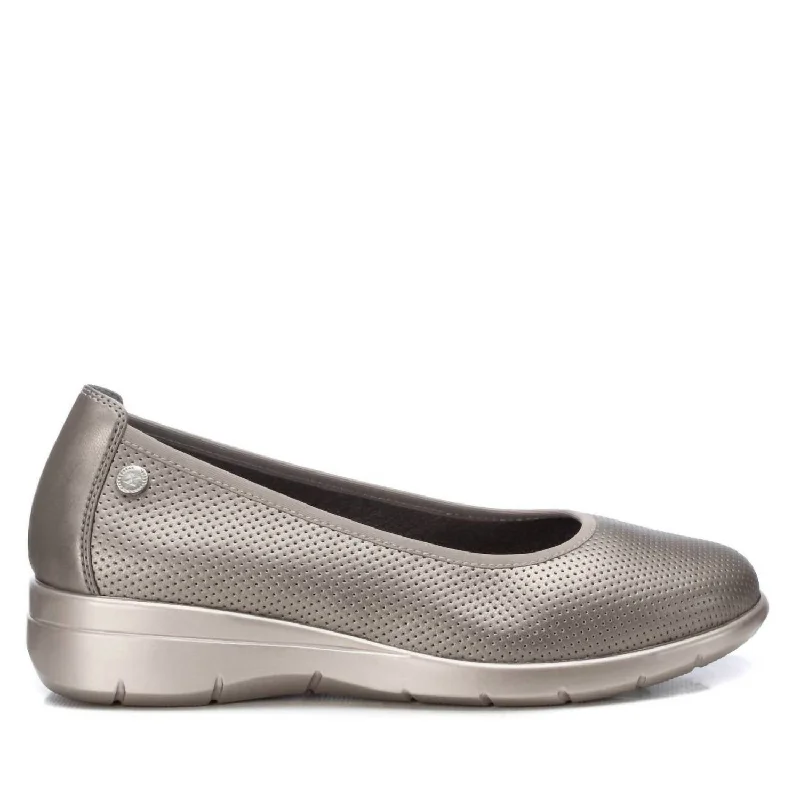 Plush Cushion Sneakers Women's Flat Ballerina In Lead
