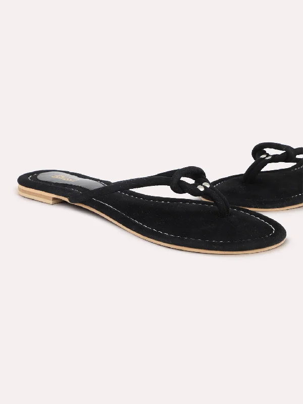 Breathable Lightweight Shoes Women Black Open Toe Flats