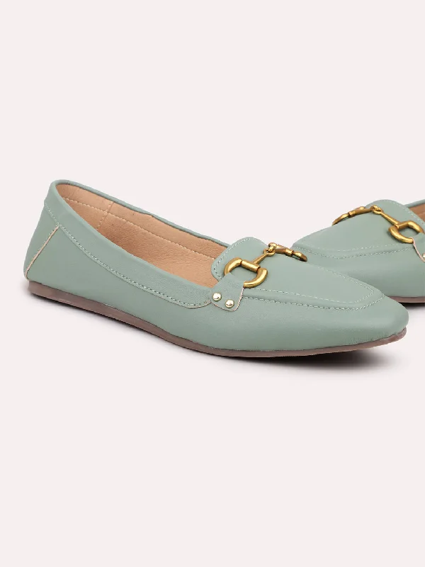 Quick-Dry Sport Shoes Women Green Buckles Flats Ballerinas