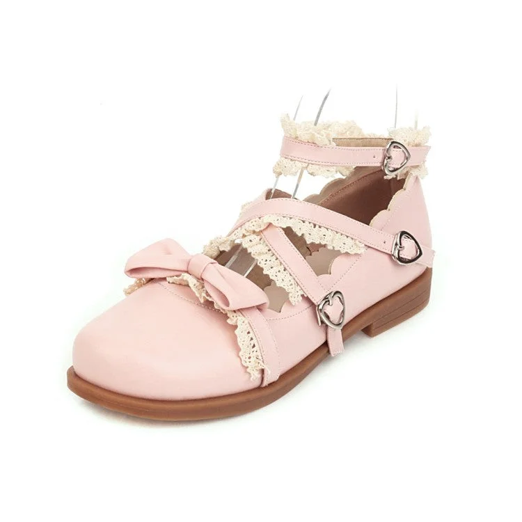 Breathable Street Sneakers Women Bowtie Straps Flats Mary Jane Shoes