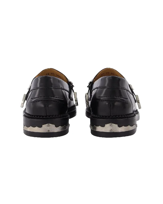 Sleek Walking Shoes Aj1041 Loafers - Toga Pulla - Black - Polido