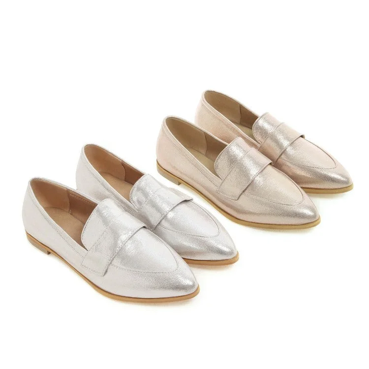 Premium Casual Sneakers Women Pointed Toe Pumps Flats Shoes