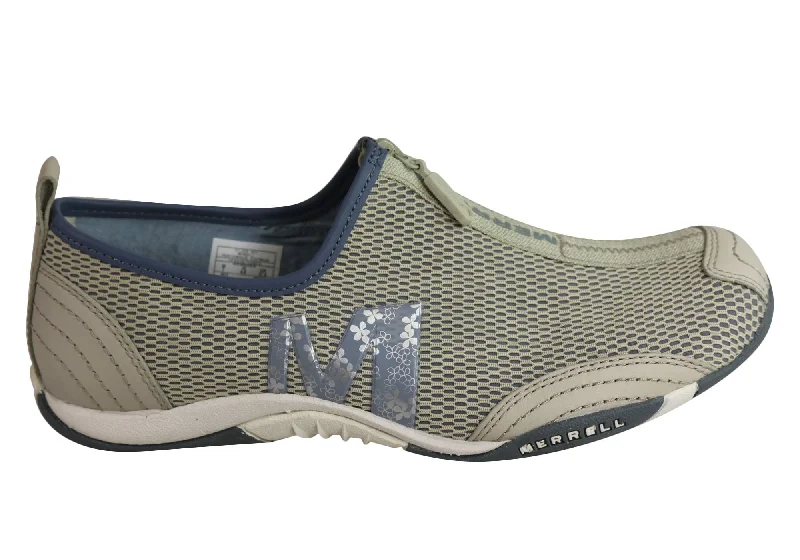Soft Leather Shoes Merrell Barrado Womens Comfortable Flat Casual Zip Shoes