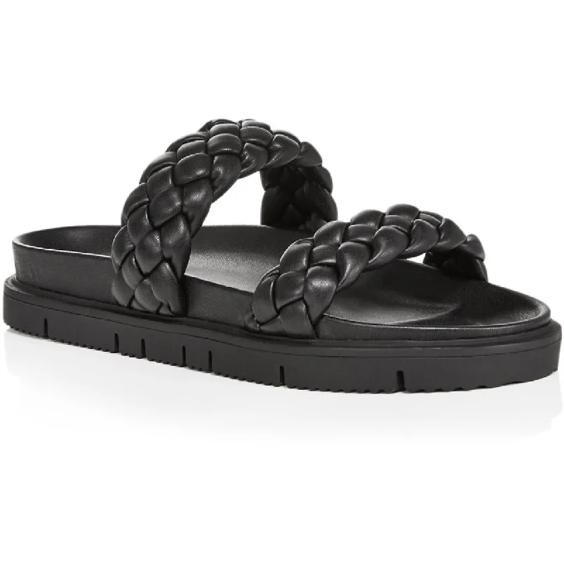 Comfy Lightweight Sneakers Aqua Womens Brade Faux Leather Slides Platform Sandals