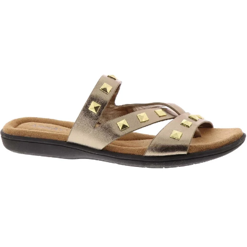 Comfy Lightweight Sneakers Array Womens LaJolla Leather Metallic Thong Sandals