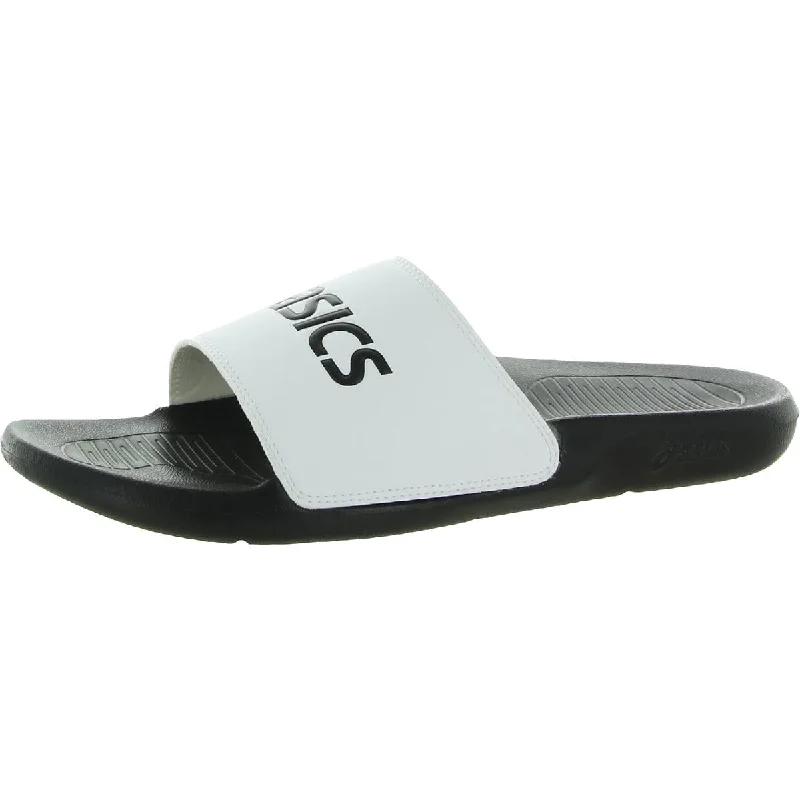 Travel-Friendly Sneakers Asics Womens AS003 Faux Leather Slip-On Pool Slides
