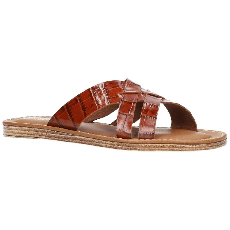 Trendy All-Day Sneakers Bella Vita Womens Kin-Italy Leather Croc Print Slide Sandals