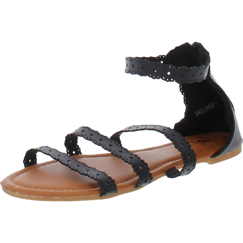Lightweight Mesh Running Shoes Beverly Hills Polo Club Womens Flower Flat Ankle Strap