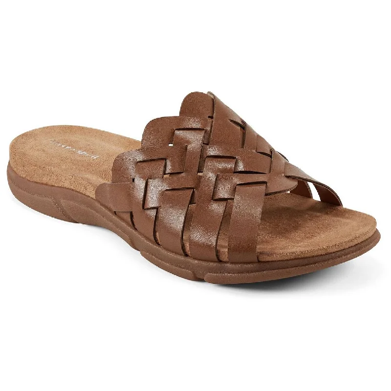 Breathable Comfort Shoes Easy Spirit Womens Marsha Woven Leather Wedge Sandals