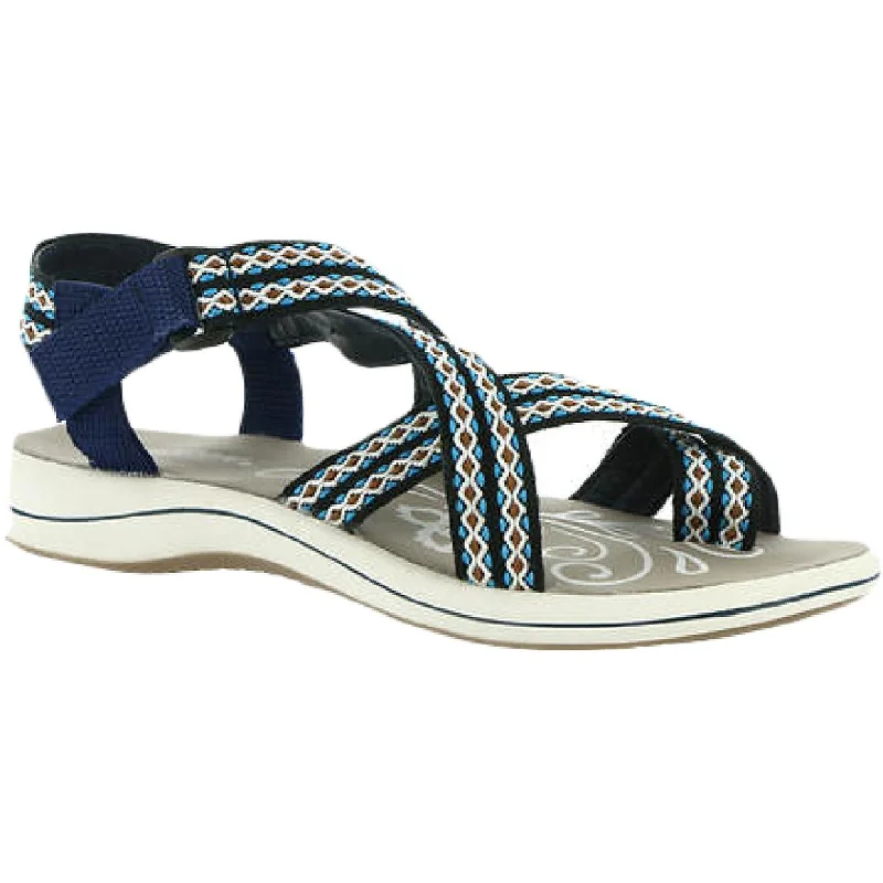 Fashion Casual Sneakers Easy Street Womens Skip Strappy Toe Loop Flat Sandals