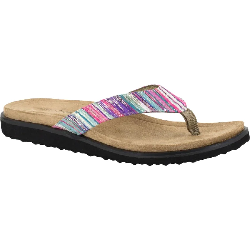 Ultra-Soft Cushion Shoes Easy Street Womens Stevie Padded Insole Open Toe Thong Sandals