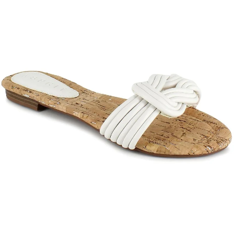 Soft Leather Shoes Esprit Womens Katelyn Faux Leather Flip Flop Flat Sandals