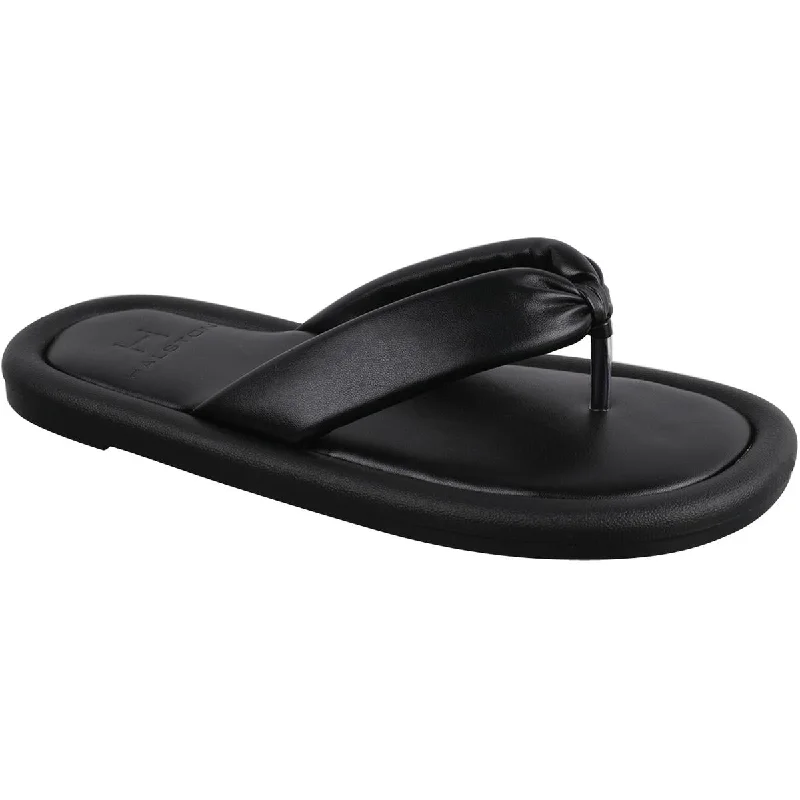 Active Wear Sneakers H Halston Womens Citizen Vegan Leather Thong Flat Sandals