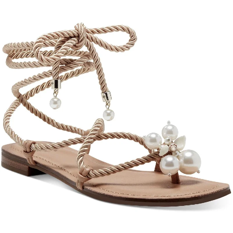 Comfy Running Shoes INC Womens Jerzi Rope Embellished Flat Sandals