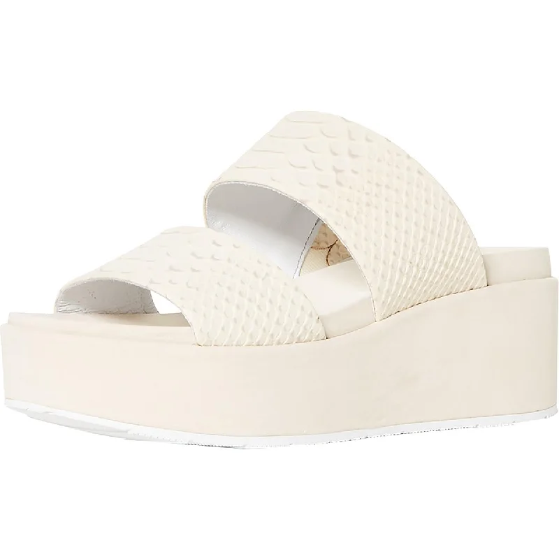 Fashion Slip-On Sneakers J/Slides Womens Quincy Embossed Leather Slides Wedges