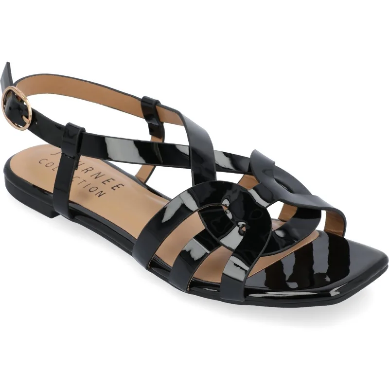 Durable Slip-On Shoes Journee Collection Womens ALORRA Cushioned Footbed Open Toe Flatform Sandals