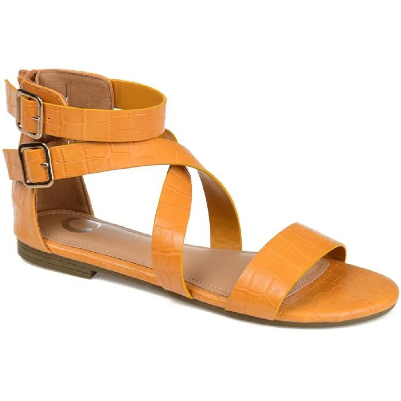 Ultra-Soft Sport Shoes Journee Collection Womens Lanelle Faux Leather Ankle Strap Gladiator Sandals