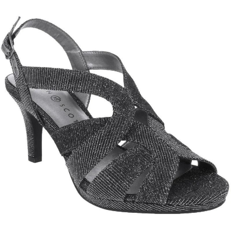 Modern Lightweight Shoes Karen Scott Womens Belindah Metallic Padded Insole Slingback Sandals
