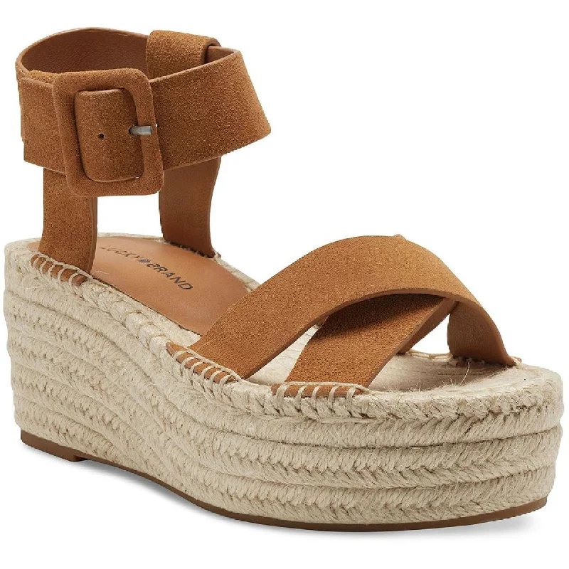 Ultra-Light Casual Shoes Lucky Brand Womens Audrinah Suede Ankle Strap Espadrilles