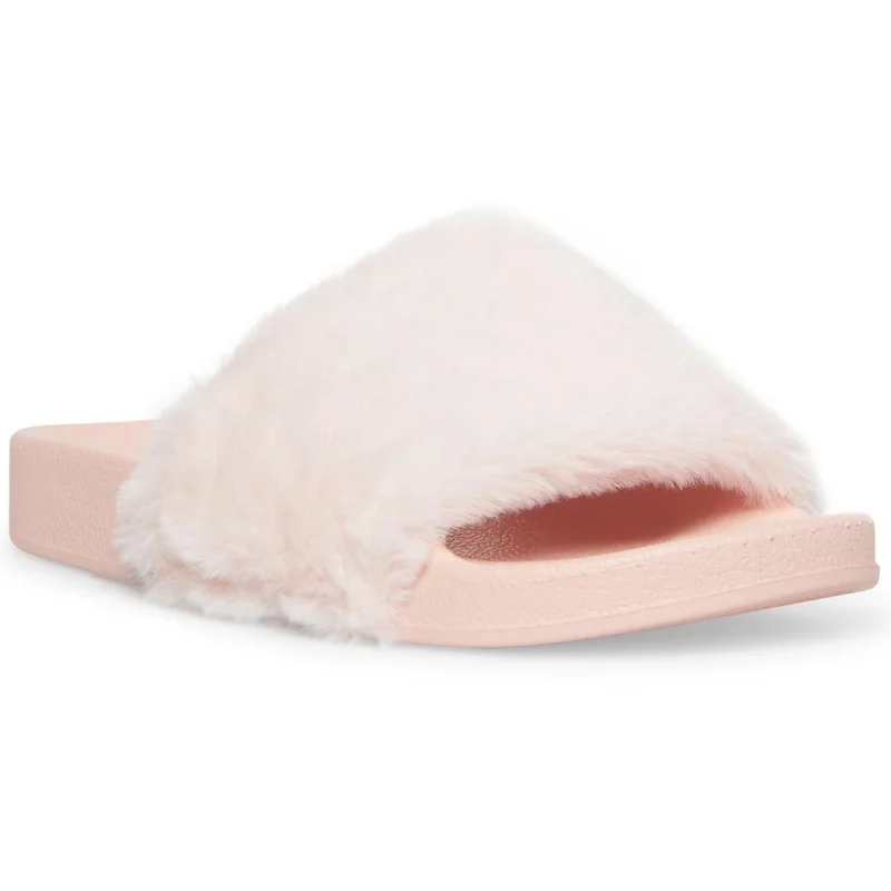 Lightweight Fashion Shoes Madden Girl Womens Fancy Solid Slip On Slide Sandals