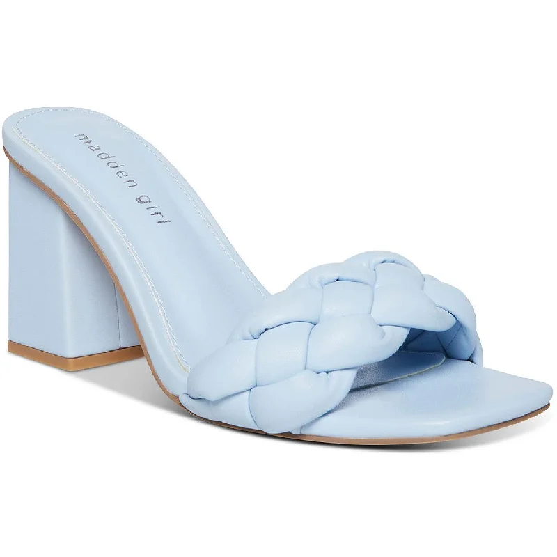 Street Comfort Shoes Madden Girl Womens Gracy Braided Padded Insole Slide Sandals