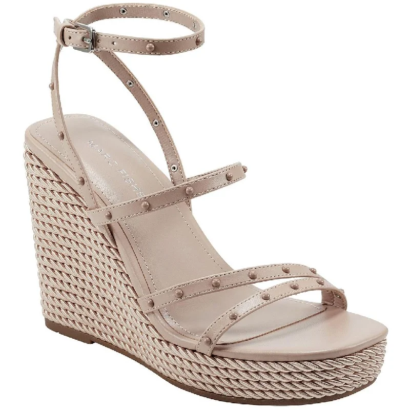 Stylish Running Shoes Marc Fisher Womens Zig  Faux Leather Studded Wedge Sandals