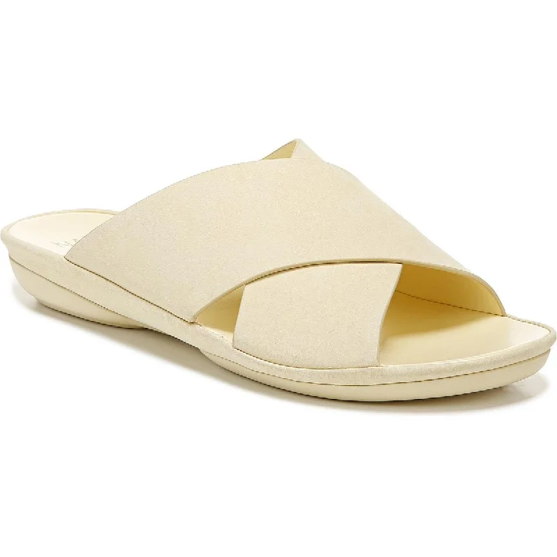 Soft Sole Casual Shoes Naturalizer Womens Genn-Stroll Leather Criss-Cross Front Slide Sandals