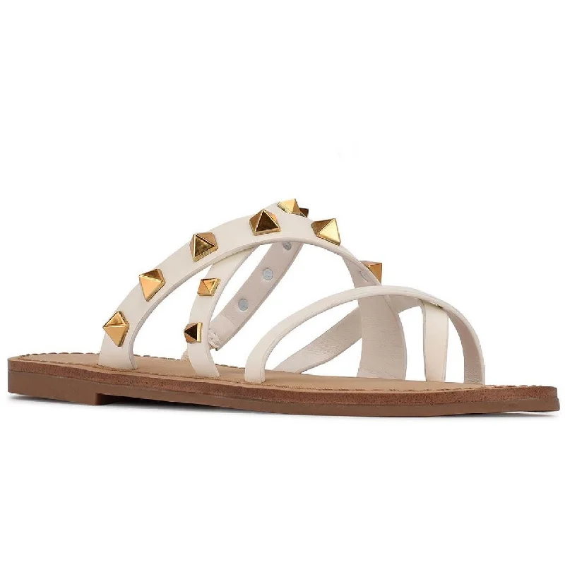 Fashion Casual Sneakers Nine West Womens Cerri Faux Leather Studded Slide Sandals