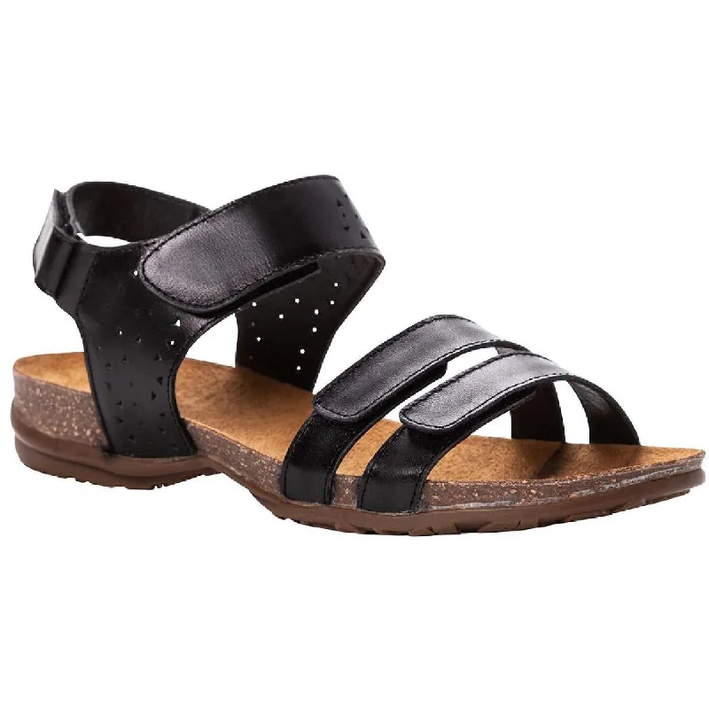 Non-Slip Running Shoes Propet Womens Farrah Leather Cork Flat Sandals