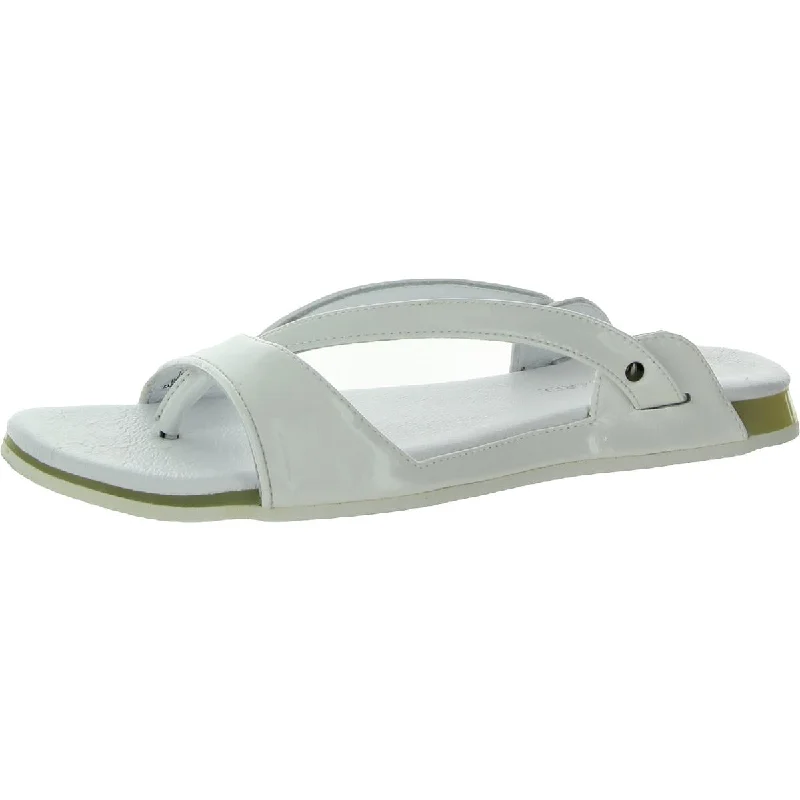 Trendy Athletic Sneakers Puma Womens Lancio Sandal  Patent Leather Comfort Footbed Thong Sandals