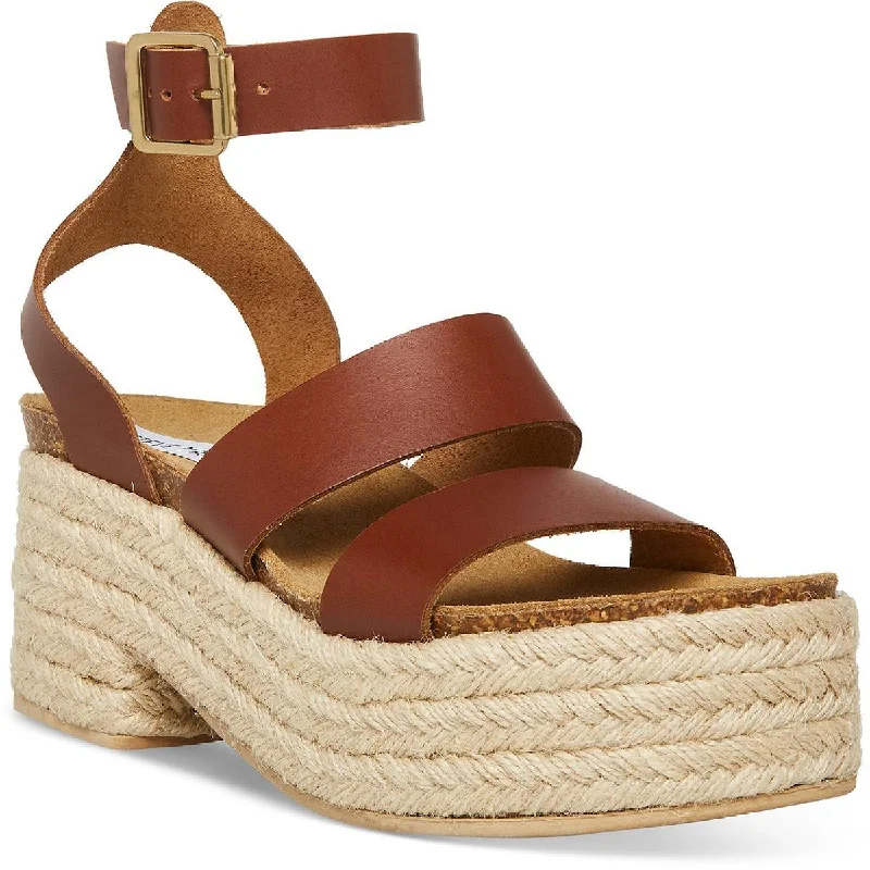 Ultra-Soft Walking Shoes Steve Madden Womens Kelton Leather Ankle Strap Platform Sandals