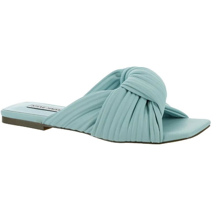 Ultra-Light Mesh Shoes Steve Madden Womens Mentor    Faux Leather Knot Front Slide Sandals