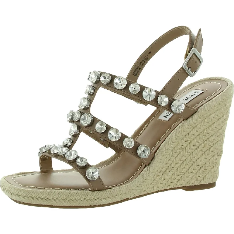 Stylish Slip-On Shoes Steve Madden Womens Upright Rhinestone Slingback Espadrilles