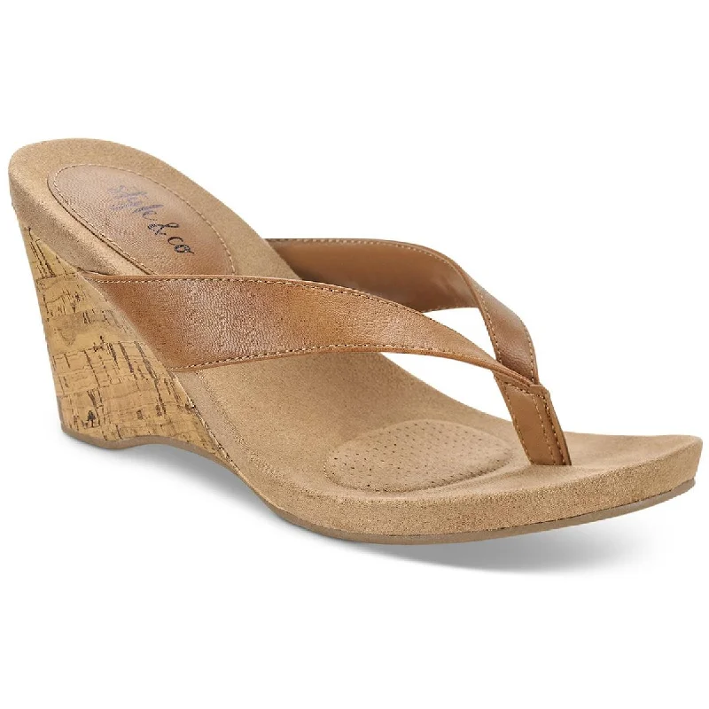 Cozy Foam Shoes Style & Co. Womens Chicklet Thong Wedge Sandals