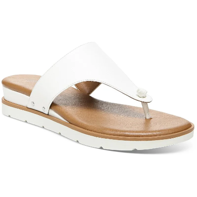 Stylish Street Shoes Style & Co. Womens Emmaa Faux Leather Thong Flat Sandals