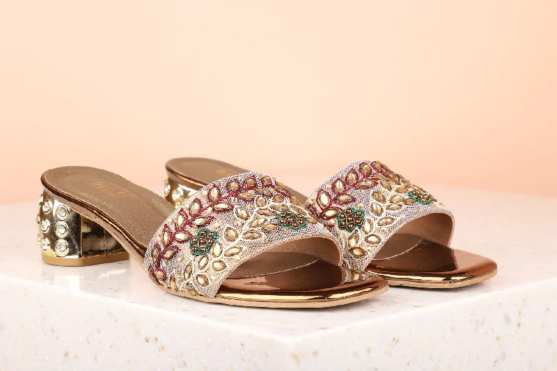 Active Wear Sneakers Women Antique Toned Block Sandals