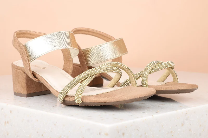Lightweight Fashion Shoes Women Beige Party Block Sandals