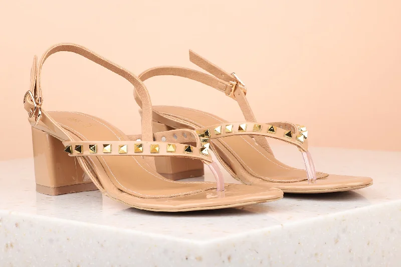 Ultra-Light Casual Shoes Women Beige Solid Block Heels