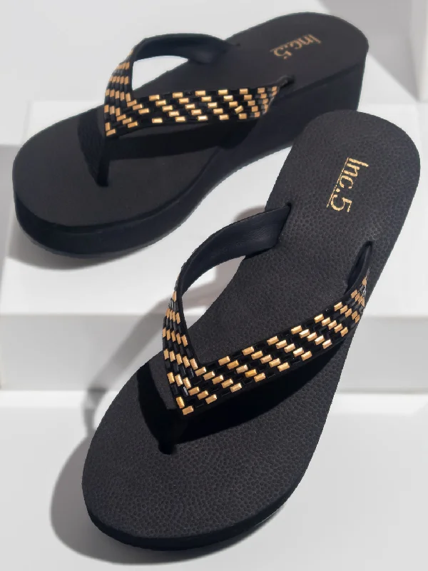 Cloud Comfort Shoes Women Black Embellished Comfort Heels