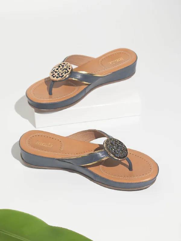 Breathable Comfort Shoes Women Blue Comfort Sandals with Fittings