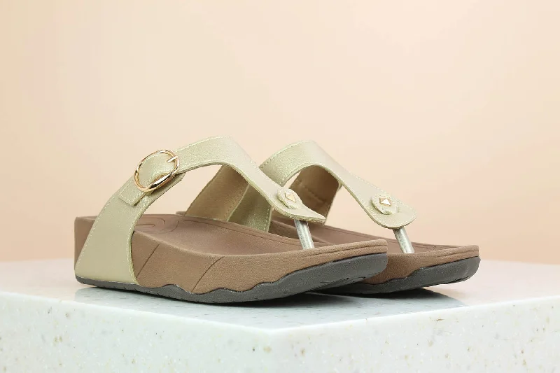 Breathable Loafers Women Gold Solid Casual Comfort Sandals