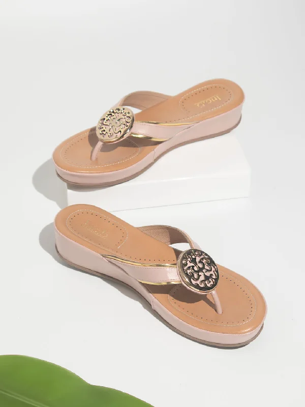 Fashion Casual Sneakers Women Peach Comfort Sandals with Fittings