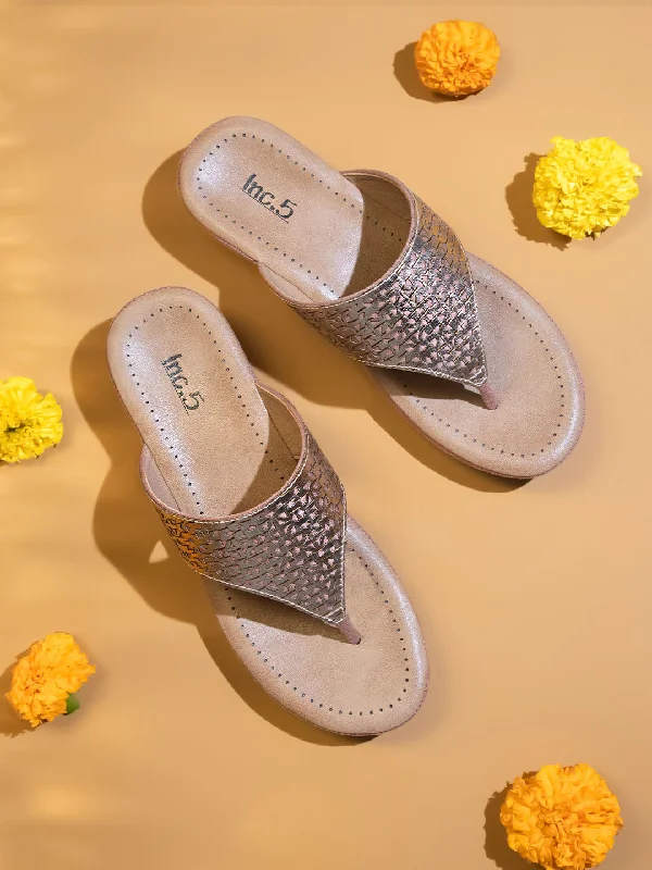 Lightweight Everyday Sneakers Women Peach Embellished Comfort Sandals