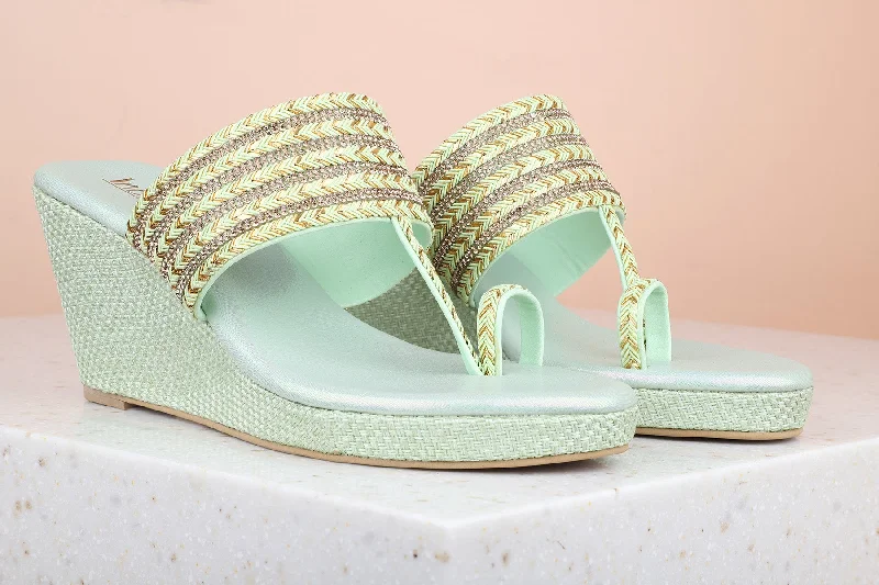 Ultra-Soft Sport Shoes Women Pista Embellished Wedges